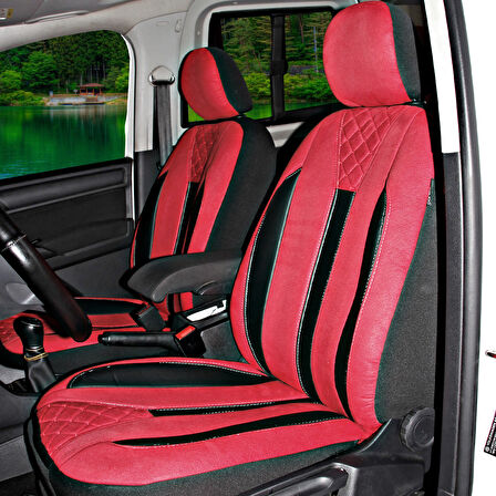 Renault Kangoo 1998-2008 Uyumlu Kırmızı Ticari Tay Tüyü Koltuk Kılıfı