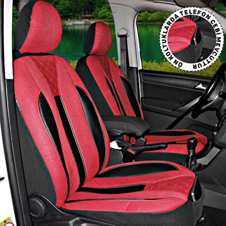 Renault Kangoo 2008-2021 Uyumlu Kırmızı Ticari Tay Tüyü Koltuk Kılıfı