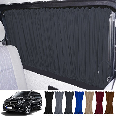 Mercedes Vito W447 5 Cam 2014+ Uyumlu Füme Raylı Oto Perde Takımı