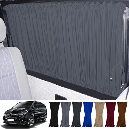 Mercedes Vito W447 5 Cam 2014+ Uyumlu Gri Raylı Oto Perde Takımı