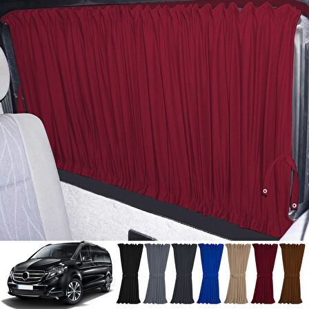 Mercedes Vito W447 5 Cam 2014+ Uyumlu Bordo Raylı Oto Perde Takımı