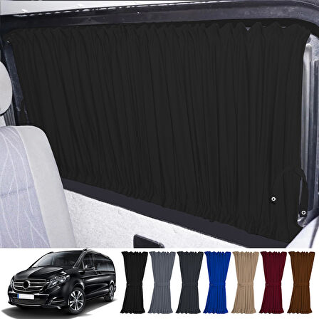 Mercedes Vito W447 5 Cam 2014+ Uyumlu Siyah Raylı Oto Perde Takımı