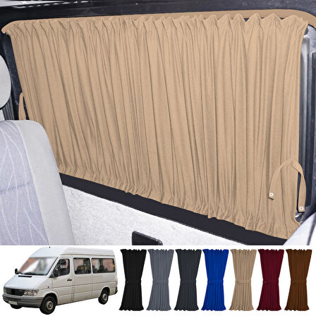 Mercedes Sprinter W902 Orta Şase 1997-2004 Uyumlu Krem Raylı Oto Perde Takımı