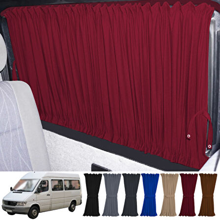 Mercedes Sprinter W902 Orta Şase 1997-2004 Uyumlu Bordo Raylı Oto Perde Takımı