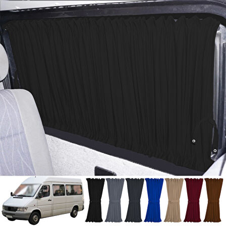 Mercedes Sprinter W902 Orta Şase 1997-2004 Uyumlu Siyah Raylı Oto Perde Takımı