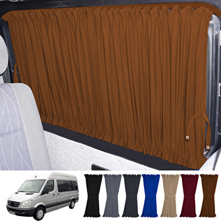 Mercedes Sprinter W906 Uzun 2006-2018 Uyumlu Taba Raylı Oto Perde Takımı