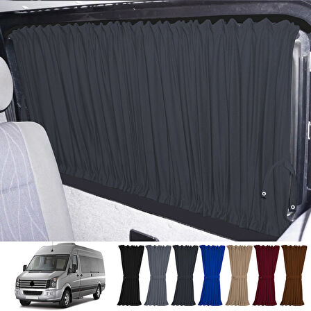 Volkswagen Crafter 1.nesil Orta Şase 2006-2016 Uyumlu Füme Raylı Oto Perde Takımı