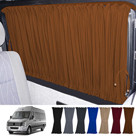 Volkswagen Crafter 1.nesil Orta Şase 2006-2016 Uyumlu Taba Raylı Oto Perde Takımı