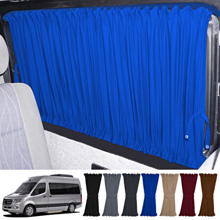 Mercedes Sprinter W907 Uzun 2018+ Uyumlu Mavi Raylı Oto Perde Takımı
