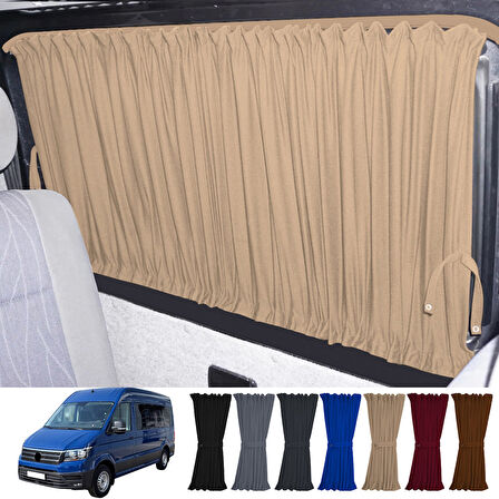 Volkswagen Crafter 2. Nesil Orta Şase 2018+ Uyumlu Krem Raylı Oto Perde Takımı
