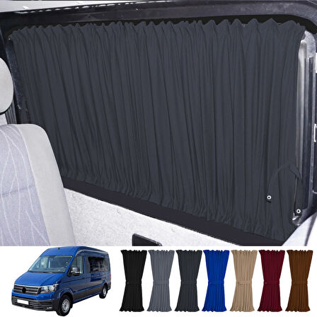 Volkswagen Crafter 2. Nesil Orta Şase 2018+ Uyumlu Füme Raylı Oto Perde Takımı