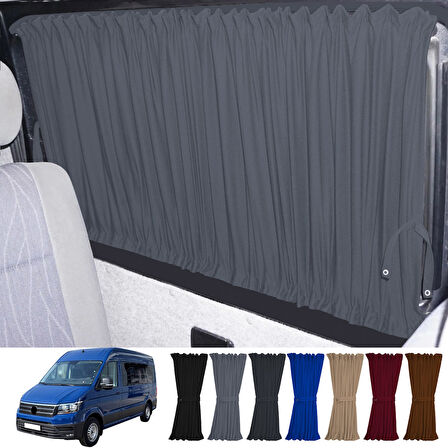 Volkswagen Crafter 2. Nesil Orta Şase 2018+ Uyumlu Gri Raylı Oto Perde Takımı