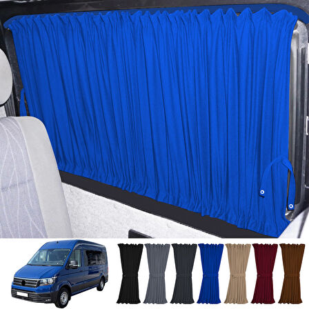Volkswagen Crafter 2. Nesil Orta Şase 2018+ Uyumlu Mavi Raylı Oto Perde Takımı