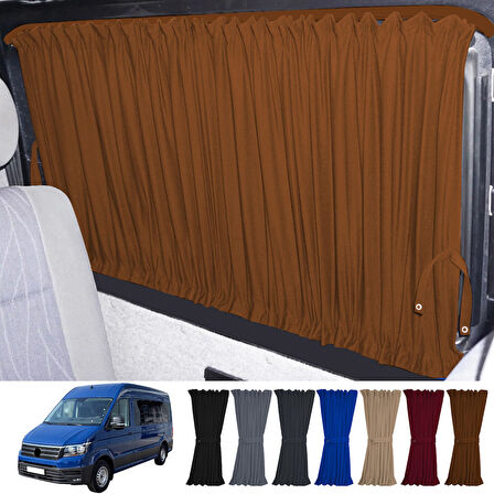 Volkswagen Crafter 2. Nesil Orta Şase 2018+ Uyumlu Taba Raylı Oto Perde Takımı