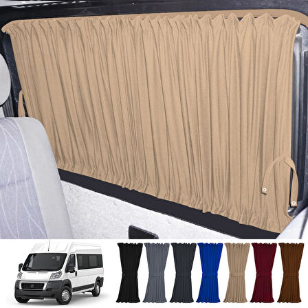 Fiat Ducato Boxer Jumper Uzun Şase 2006+ Uyumlu Krem Raylı Oto Perde Takımı