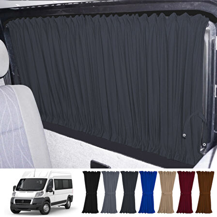 Fiat Ducato Boxer Jumper Uzun Şase 2006+ Uyumlu Füme Raylı Oto Perde Takımı
