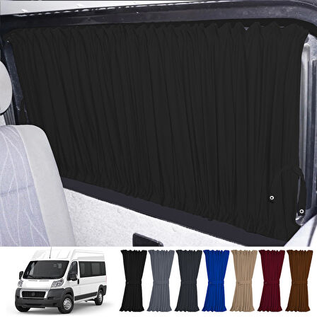 Fiat Ducato Boxer Jumper Uzun Şase 2006+ Uyumlu Siyah Raylı Oto Perde Takımı