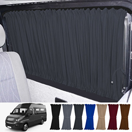 Iveco Daily 4/5 Nesil Uzun Şase 2006-2014 Uyumlu Füme Raylı Oto Perde Takımı