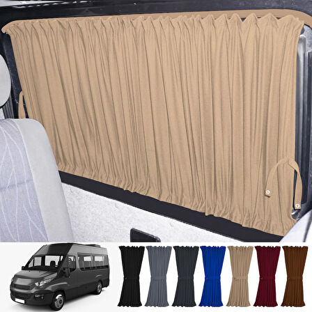 Iveco Daily 6/7 Nesil Uzun Şase 2014-2023 Uyumlu Krem Raylı Oto Perde Takımı