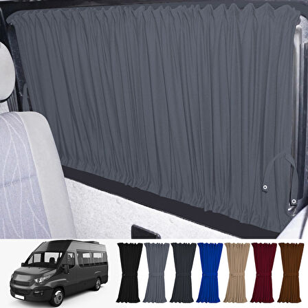 Iveco Daily 6/7 Nesil Uzun Şase 2014-2023 Uyumlu Gri Raylı Oto Perde Takımı