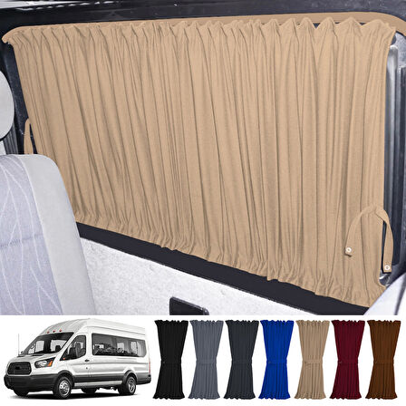 Ford Transit T18 7.nesil 2014-2023 Uyumlu Krem Raylı Oto Perde Takımı