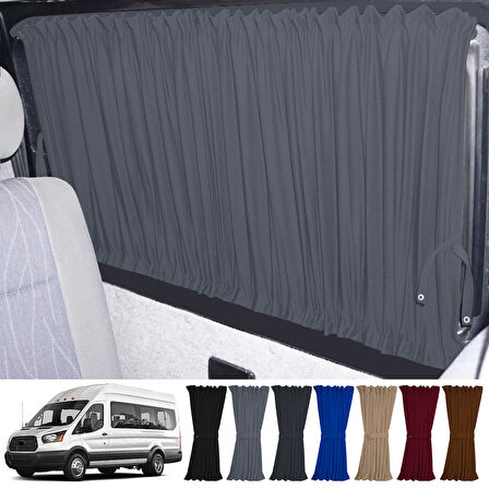 Ford Transit T18 7.nesil 2014-2023 Uyumlu Gri Raylı Oto Perde Takımı
