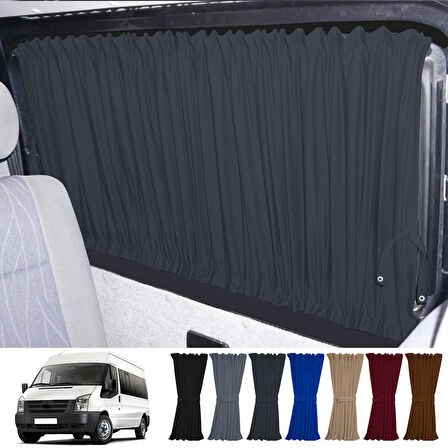Ford Transit Uzun Şase T16 5.nesil 2000-2006 Uyumlu Füme Raylı Oto Perde Takımı