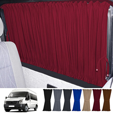 Ford Transit Uzun Şase T16 5.nesil 2000-2006 Uyumlu Bordo Raylı Oto Perde Takımı