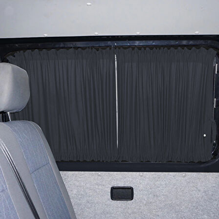 Ford Custom Kısa Şase 2012+ Uyumlu Füme Raylı Oto Perde Takımı