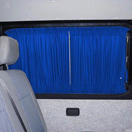 Ford Custom Kısa Şase 2012+ Uyumlu Mavi Raylı Oto Perde Takımı
