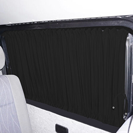 Ford Custom Kısa Şase 2012+ Uyumlu Siyah Raylı Oto Perde Takımı