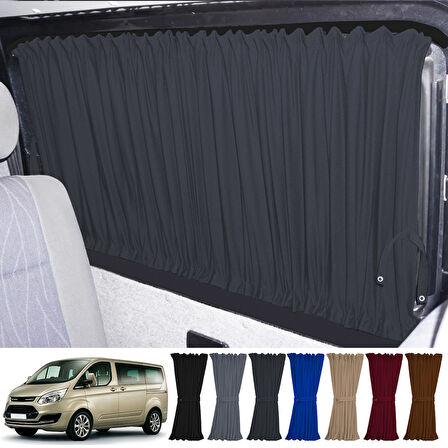 Ford Custom Uzun Şase 2012+ Uyumlu Füme Raylı Oto Perde Takımı