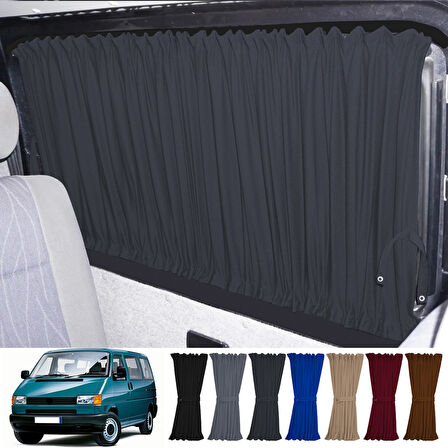 Volkswagen T4 - Transporter / Caravelle Kısa Şase 1990–2003 Uyumlu Füme Raylı Oto Perde Takımı