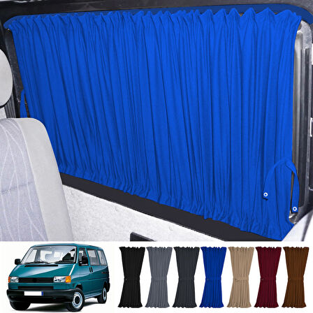 Volkswagen T4 - Transporter / Caravelle Kısa Şase 1990–2003 Uyumlu Mavi Raylı Oto Perde Takımı