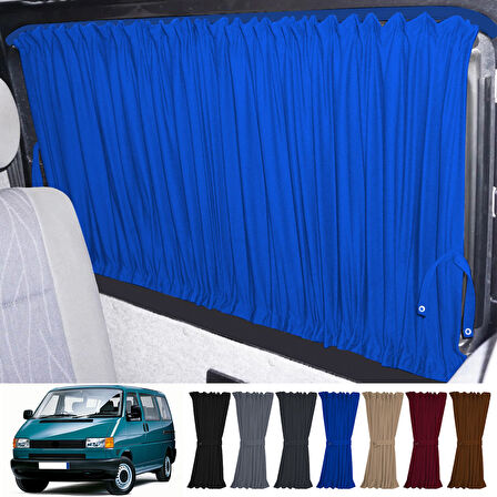 Volkswagen T4 - Transporter / Caravelle Uzun Şase 1990-2003 Uyumlu Mavi Raylı Oto Perde Takımı