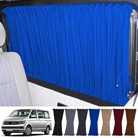 Volkswagen Transporter T5/T6/T7 Uzun Şase 2003-2022 Uyumlu Mavi Raylı Oto Perde Takımı