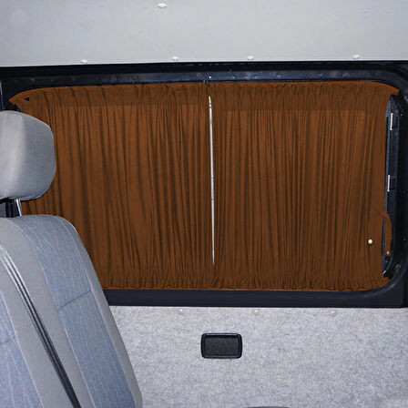 Volkswagen Transporter T5/T6/T7 Uzun Şase 2003-2022 Uyumlu Taba Raylı Oto Perde Takımı