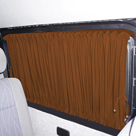 Volkswagen Transporter T5/T6/T7 Uzun Şase 2003-2022 Uyumlu Taba Raylı Oto Perde Takımı