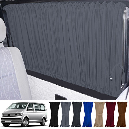 Volkswagen Transporter Caravelle T5/t6/t7 Kısa Şase 2003-2022 Uyumlu Gri Raylı Oto Perde Takımı