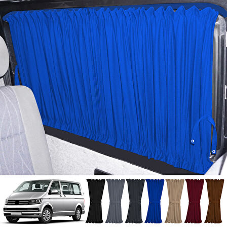 Volkswagen Transporter Caravelle T5/t6/t7 Uzun Şase 2003-2022 Uyumlu Mavi Raylı Oto Perde Takımı