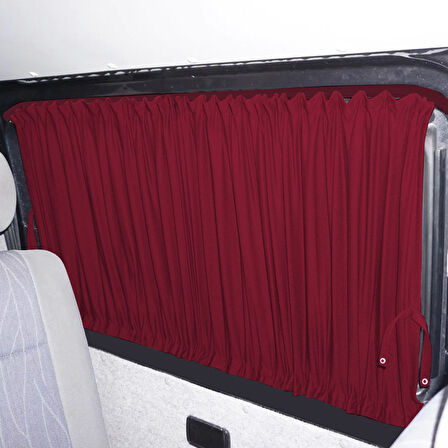 Volkswagen Transporter T5/t6/t7 Uzun Şase 2003-2022 Uyumlu Bordo Raylı Oto Perde Takımı