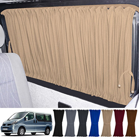 Renault Trafic 2001-2014 Uyumlu Krem Raylı Oto Perde Takımı
