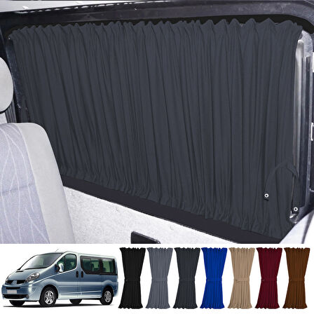 Renault Trafic 2001-2014 Uyumlu Füme Raylı Oto Perde Takımı