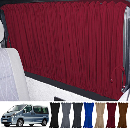 Renault Trafic 2001-2014 Uyumlu Bordo Raylı Oto Perde Takımı