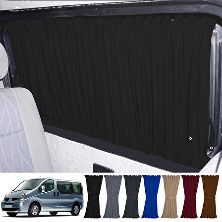 Renault Trafic 2001-2014 Uyumlu Siyah Raylı Oto Perde Takımı