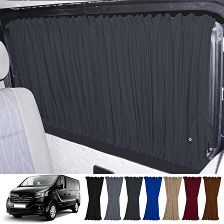 Renault Trafic 2015+ Uyumlu Füme Raylı Oto Perde Takımı