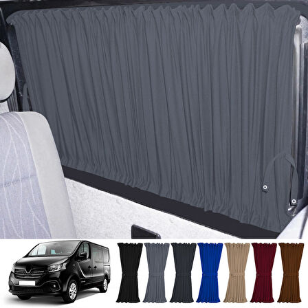 Renault Trafic 2015+ Uyumlu Gri Raylı Oto Perde Takımı