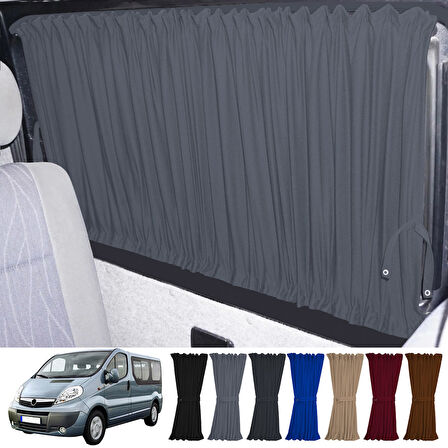 Opel Vivaro A 2001-2014 Uyumlu Gri Raylı Oto Perde Takımı