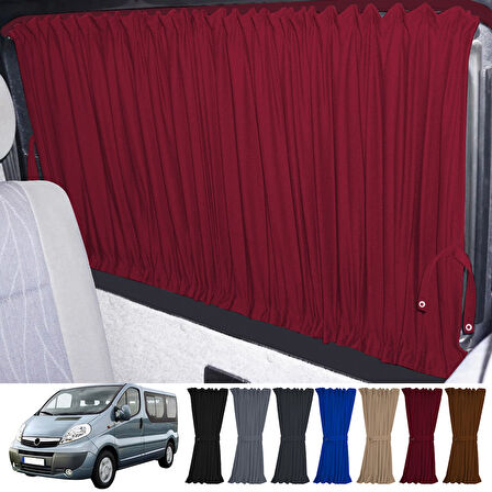 Opel Vivaro A 2001-2014 Uyumlu Bordo Raylı Oto Perde Takımı