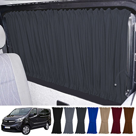 Opel Vivaro B 2014-2019 Uyumlu Füme Raylı Oto Perde Takımı